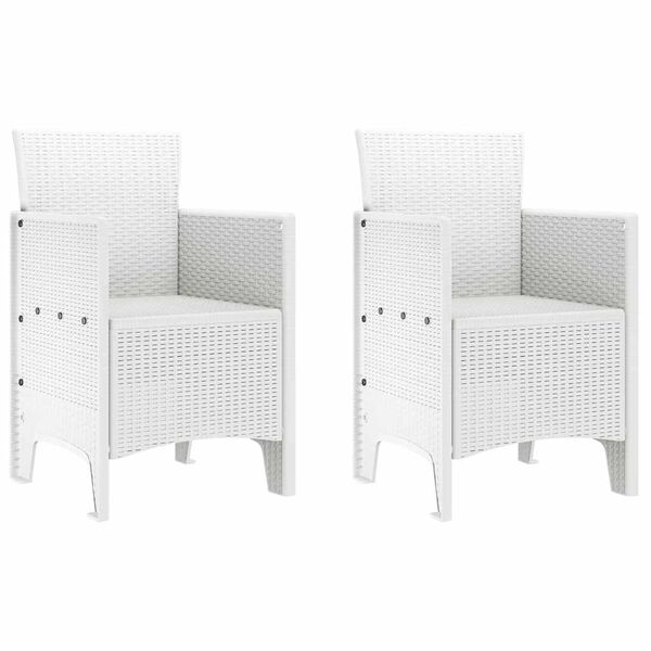 vidaXL Silla de Jard&iacute;n con coj&iacute;n 2 pcs 53 x 49 x 85 cm Polipropileno