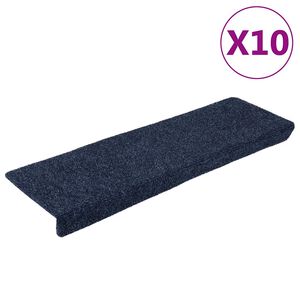 vidaXL Felpudos autoadhesivos para escaleras, 10 unidades, 65 x 21 x 4 cm, antracita, borde rectangular