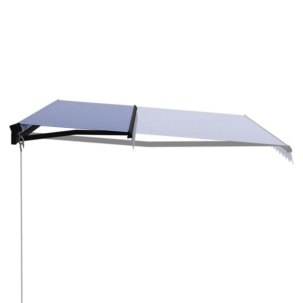 vidaXL Toldo manual retr&aacute;ctil azul y blanco 450x300 cm