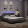 vidaXL Estructura de cama con LED sin colch&oacute;n Zadar gris 160x200 cm
