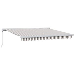 vidaXL Toldo retr&aacute;ctil Gris claro y blanco. 350 x 250 cm