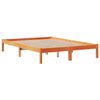 vidaXL Cama con estanter&iacute;a sin colch&oacute;n madera maciza marr&oacute;n 140x190 cm