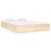 vidaXL Estructura de cama doble sin colch&oacute;n madera maciza 135x190 cm