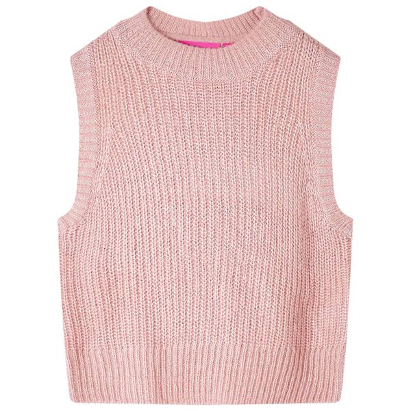 Chaleco infantil de punto rosa claro 128