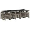 vidaXL Set comedor de jard&iacute;n con cojines 15 pzas rat&aacute;n sint&eacute;tico gris