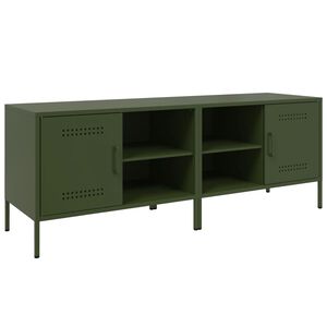 vidaXL Muebles de TV 2 piezas acero verde oliva 68x39x50,5 cm