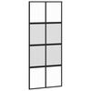 vidaXL Puerta corredera vidrio templado y aluminio negra 90x205 cm
