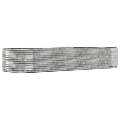 vidaXL Jardinera arriate acero recubrimiento polvo plata 367x140x68cm