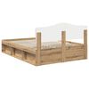 vidaXL Estructura de cama con cabecera Roble Artesanal 140 x 200 cm