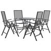 vidaXL Set de sillas jard&iacute;n reclinables 5 piezas acero antracita