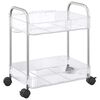 vidaXL Carro de almacenamiento 2 niveles transparente 37x28x43,5 cm