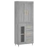 vidaXL Aparador alto madera contrachapada gris sonoma 69,5x34x180 cm