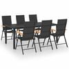 vidaXL Juego de comedor para jard&iacute;n 7 piezas negro y marr&oacute;n