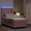 vidaXL Cama tipo Box Spring con colch&oacute;n Rosa 100 x 200 cm Terciopelo