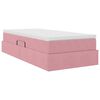 vidaXL Cama con almacenamiento y colch&oacute;n Rosa 90 x 200 cm Terciopelo