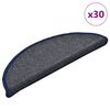vidaXL Felpudos para escaleras (30 unidades, 56 x 17 x 3 cm, gris oscuro y azul, semicirculares)
