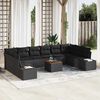 vidaXL Conjunto de sofá de jardín 11 pcs Negro