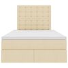 vidaXL Cama con almacenamiento y LED Crema 120 x 200 cm Poli&eacute;ster