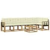 vidaXL Conjunto de sof&aacute;s de exterior 7 uds. Blanco y Crema