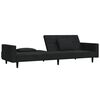 vidaXL Sof&aacute; cama de 2 plazas con dos cojines terciopelo negro