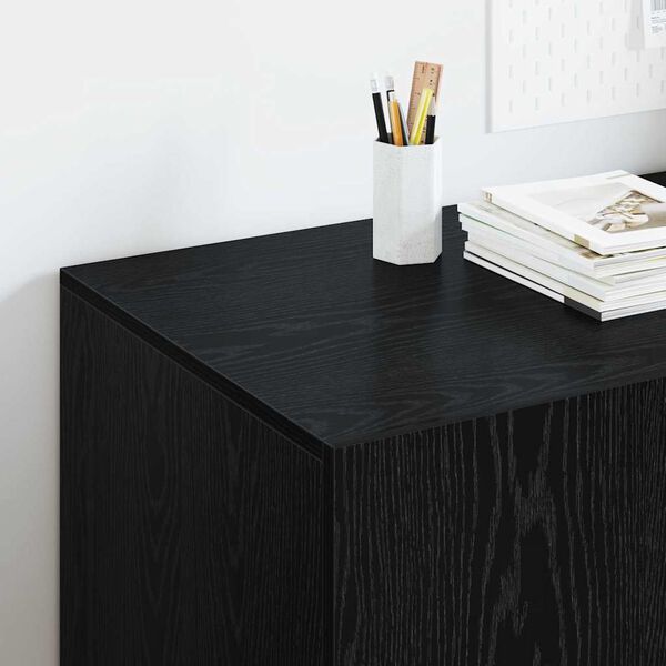 vidaXL Escritorio Roble Negro 140 x 50 x 75 cm Madera contrachapada