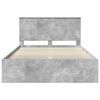 vidaXL Estructura de cama con cabecera Gris concreto 135 x 190 cm