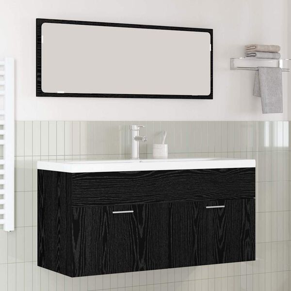 vidaXL Mueble de Cuarto de Ba&ntilde;o Roble Negro 100 x 38,5 x 46 cm