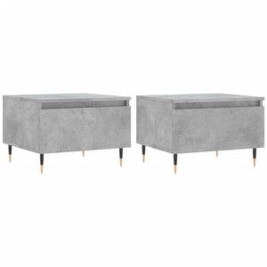 vidaXL Mesas centro 2 uds madera ingenier&iacute;a gris hormig&oacute;n 50x46x35 cm