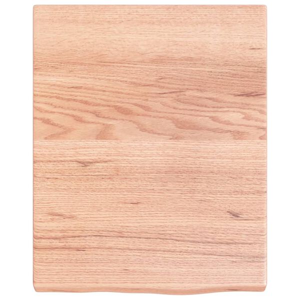 vidaXL Encimera baño madera maciza tratada marrón claro 40x50x(2-4) cm