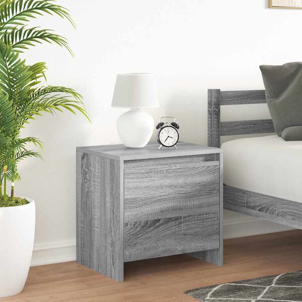 vidaXL Mesita de noche madera de ingenier&iacute;a gris Sonoma 45x34x44,5 cm