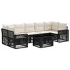 vidaXL Conjunto de sof&aacute;s de jard&iacute;n 8 uds. Negro y Blanco Crema