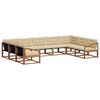 vidaXL Conjunto de sof&aacute;s de exterior 9 uds. Natural y Beige