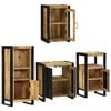 vidaXL Juego de muebles de ba&ntilde;o 4 pcs Marr&oacute;n Madera de mango s&oacute;lido
