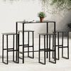 vidaXL Juego de mesa alta y taburetes de jard&iacute;n 5 piezas acero negro
