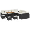 vidaXL Conjunto de sof&aacute;s de jard&iacute;n 14 uds. Negro rat&aacute;n sint&eacute;tico
