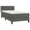 vidaXL Cama box spring con colch&oacute;n terciopelo gris oscuro 100x200 cm
