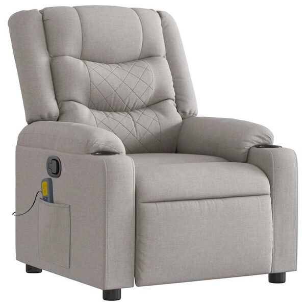 vidaXL Sill&oacute;n de masaje reclinable de tela gris nube