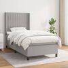 vidaXL Cama box spring con colch&oacute;n tela gris claro 90x200 cm