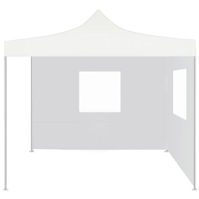 vidaXL Carpa plegable profesional con 2 paredes acero blanco 3x3 m