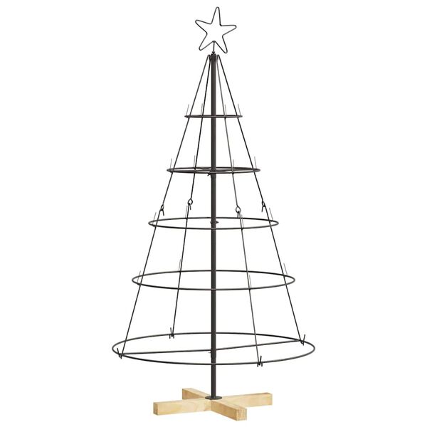 vidaXL &Aacute;rbol Cono de Navidad con soporte Negro 126 cm Acero