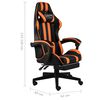 vidaXL Silla gaming con reposapiés cuero sintético negro y naranja