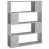 vidaXL Estanter&iacute;a divisor de espacios gris hormig&oacute;n 100x24x124 cm