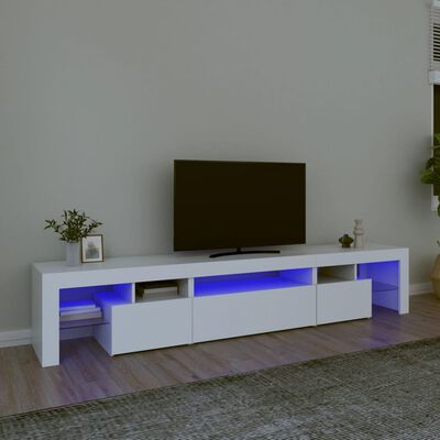 vidaXL Mueble de TV con luces LED blanco 215x36,5x40 cm
