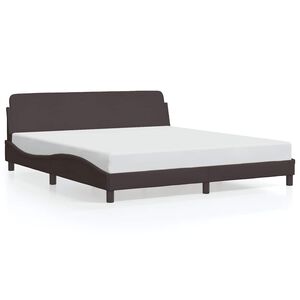 vidaXL Estructura de cama Dover de tela marr&oacute;n oscuro 160x200 cm