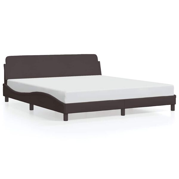 vidaXL Estructura de cama Dover de tela marr&oacute;n oscuro 160x200 cm