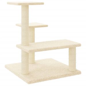 vidaXL Rascador para gatos con postes de sisal color crema 61 cm