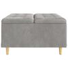 vidaXL Otomano de almacenamiento Gris Claro 80 x 80 x 45 cm Terciopelo