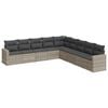 vidaXL Set muebles jard&iacute;n 9 pzas y cojines rat&aacute;n sint&eacute;tico gris claro