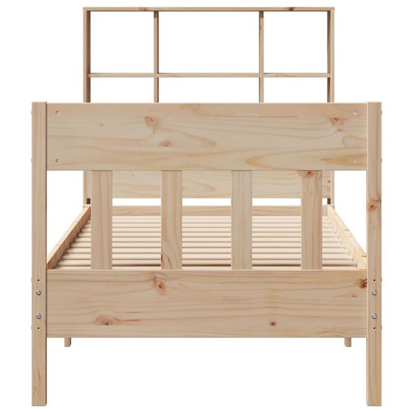 vidaXL Estructura de cama sin colch&oacute;n madera maciza de pino 90x200 cm