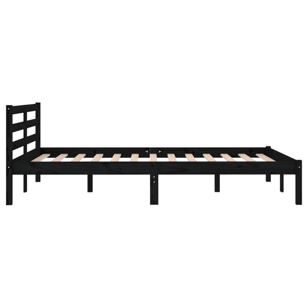 vidaXL Estructura de cama sin colchón madera pino negro 120x200 cm